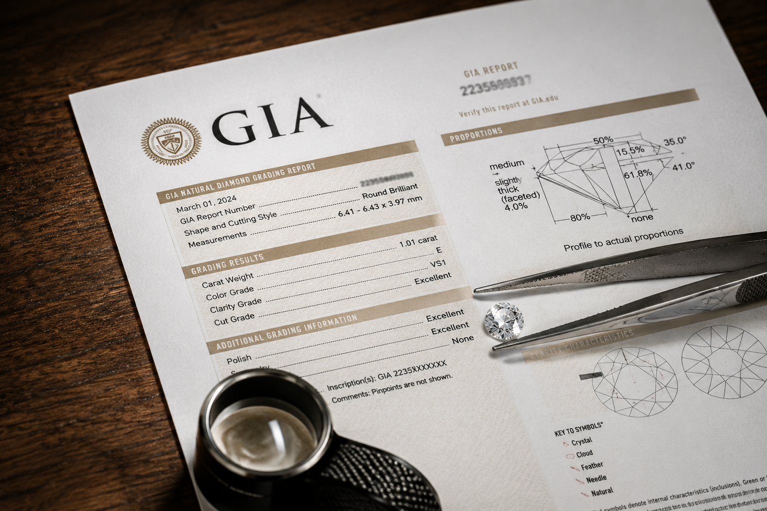 GIA Diamond Grading Certificate - Official Diamond Certification | Kether Diamonds