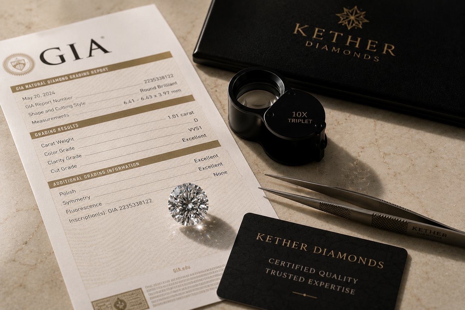 GIA Diamond Grading Certificate | Kether Diamonds