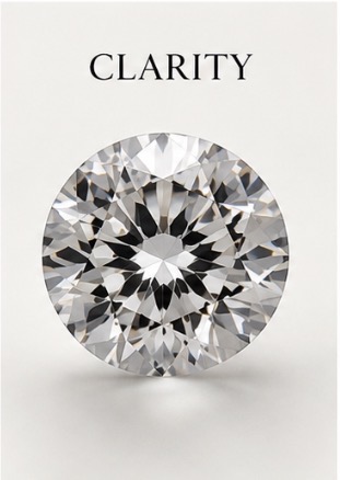 Diamond clarity illustration showing internal characteristics